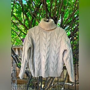 Woven Heart Cable Knit Sweater